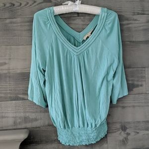 Light Turquoise Boho Braided Top